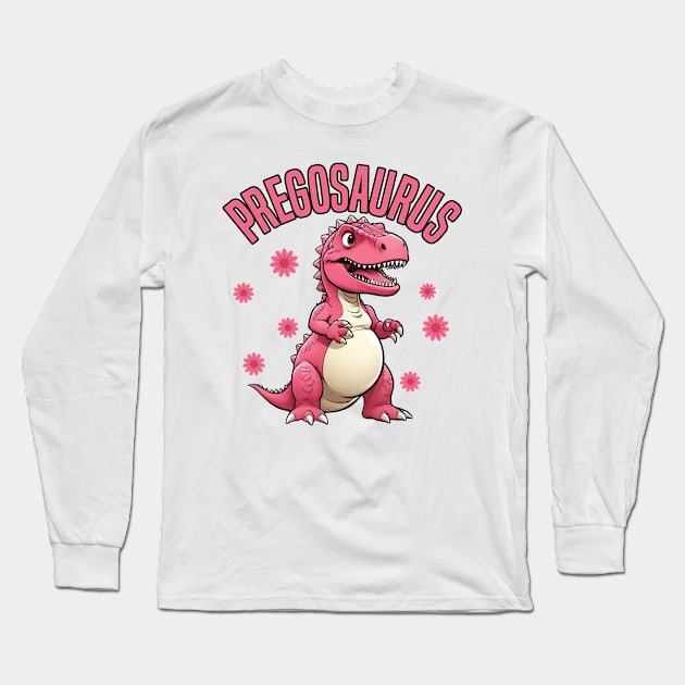 Pregosaurus, Pregnant Tyrannosaurus Rex Long Sleeve T-Shirt by Coralgb